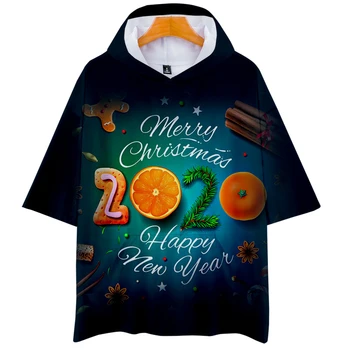 Kalėdų 3D Atspausdintas Gobtuvu marškinėliai Moterims/Vyrams Mados Vasaros trumpomis Rankovėmis Marškinėlius Karšto Pardavimo Drabužių Streetwear