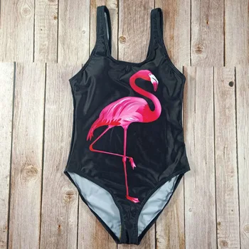Flamingo vientisas Kostiumai, maudymosi Kostiumėliai, Moterų Paminkštinta Push Up Maudymosi Kostiumą Baltos spalvos Maudymosi Kostiumai, Skirti Moterų Paplūdimio Drabužiai Bodysuit Monokini