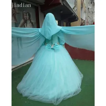 Derliaus Zawalcowany ilgomis Rankovėmis Linijos, Žalioji Musulmonų Vestuvių suknelė Vestuvių Suknelės kristalų Vestuvių Suknelė vestido de noiva