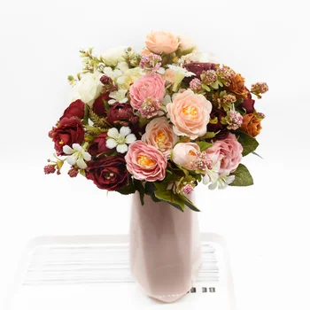 1 krūva 5 šakių Dirbtinės gėlės Namų dekoro Vestuvių, švenčių prekės 