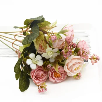 1 krūva 5 šakių Dirbtinės gėlės Namų dekoro Vestuvių, švenčių prekės 