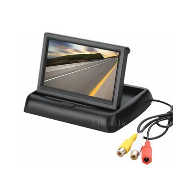 4.3 colių Sulankstomas Automobilių Stebėti TFT LCD Ekranas Atsargines Grįžtamieji Parkavimo Sistema, Automobilio galinio vaizdo Kamera Stebi NTSC, PAL