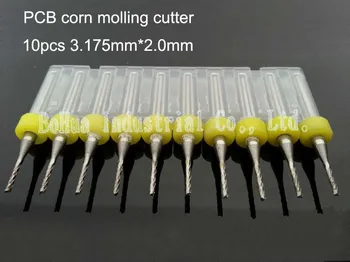 10vnt PCB frezavimo cutter 2.0 mm žuvies uodega frezavimo cutter kukurūzų frezavimo cutter volframo karbido mini pabaiga malūnas graviravimas CNC