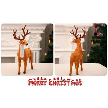 Kalėdinė Dekoracija Sika Elniai Papuošalai Modeliavimas Pliušinis Žaislas Kalėdų Elnias Stovi Šiaurės Elnių Kalėdų Dekoravimo Priemonė