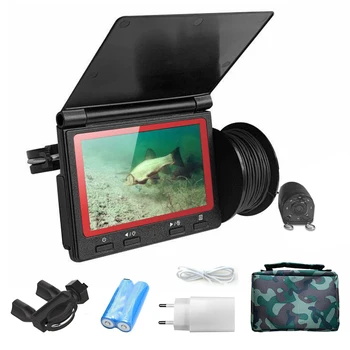 4.3 colių Monitorius 1000TVL Žuvų Ieškiklis Povandeninės Žūklės Kamera 180 Laipsnių Žuvų Ieškiklis vaizdo Kamera