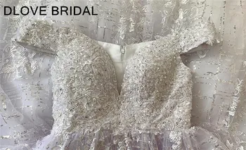 Sparkle China Nėrinių Vestuvių Suknelė A-Line Bridal Gown Gamyklos Užsakymą Realios Foto