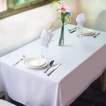 32 Balta staltiesė 140cmx250cm Stačiakampis namų Stalo Dangtis Didmeninė Tableclothes Vestuvių Įvykis Šalies Hotel Apdaila