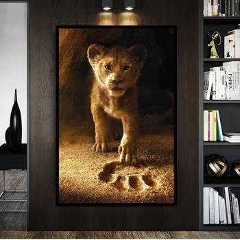 Liūtas Karalius Filmo Plakatas Sienos Menas Drobė Spausdinti Tapybos Dekoro Nuotraukos Kambarį Apdaila, sienų paveikslai, plakatai