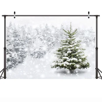 Kalėdų Fotografijos Foną, Žiemos Sniego, Medžių, Miškų Balta Gamtos Fone Bokeh Backdrops fotostudija Photocall Rekvizitai