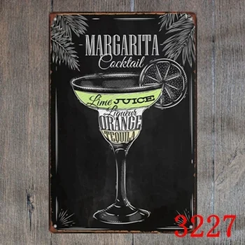 Margarita kokteilis receptas metalo Skardos Pasirašyti 20*30 cm lipdukas Dekoras Bar Pub Namų Vintage Retro Plakato, komikso lipdukas