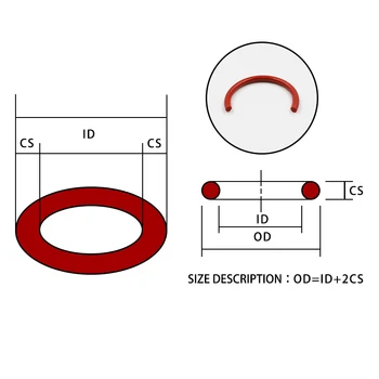 5VNT/daug Silikono gumos sandarinimo žiedas Raudonos VMQ CS 1,8 mm ID13.2/14/15/16/17/18/19/20mm Tarpiklis Silikono sandarinimo žiedas atsparus vandeniui silikagelis