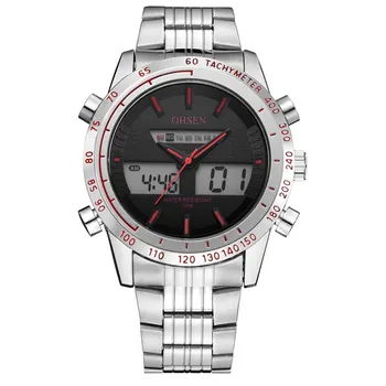 2017 Mados OHSEN Sporto LED Skaitmeninis Kvarcinis Laikrodis Karinės Dvejopo Laiko Žiūrėti Vyrų Vandeniui Vyras Laikrodžiai Hombre Relogio