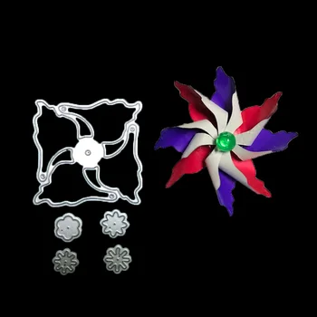 Gėlių Metalo Pjovimo, Miršta, Miršta Cut 3D vėjo malūnas Spinner 