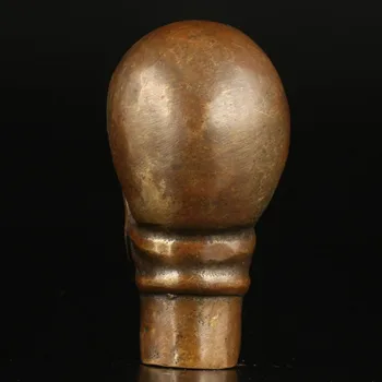 Kinija Senas, rankų darbas Drožyba Bronzos kaukolė Statula Cukranendrių Galvos Lazdą
