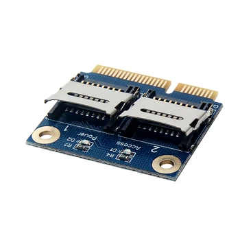 Dual Micro SD TF prie Mini PCI express Atminties Kortelių Skaitytuvas Adapteris Keitiklis Kortelės Laptop Suderinama 