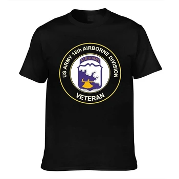 Jav Kariuomenės Veteranas 18-osios oro desanto Divizijos Trumpai ir Turtinga vyriški trumpomis Rankovėmis T-Shirt(1)