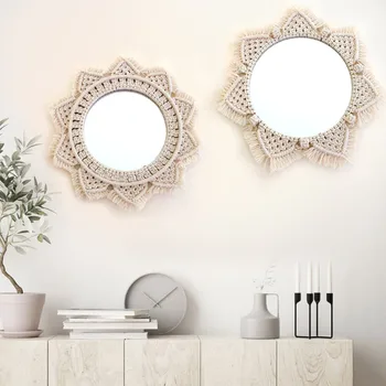 Šiaurės veidrodis rankų darbo gobelenas makiažo veidrodėliai naktiniai miegamųjų namo įėjimo namų puošybai WY515