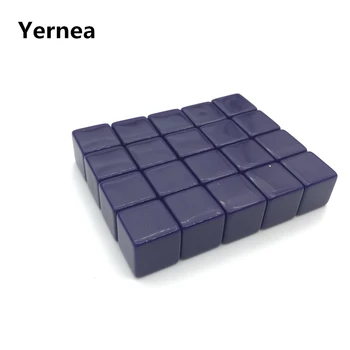 Yernea 50Pcs Aukštos kokybės 16mm Tuščią Kauliukai Akrilo Violetinė Tuščią Kauliukai Standard Kubo 