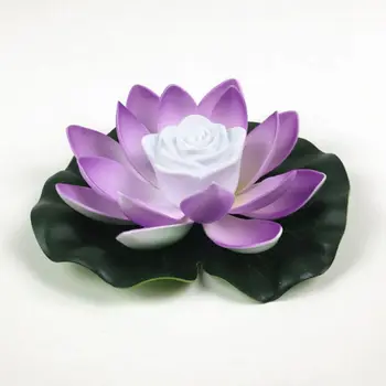 Dirbtinis Lotoso formos Pakeistas Plaukiojantis Gėlių LED Lempos Vandens Baseinas, Norintys Šviesos 18cm Su su Baterija Gėlės