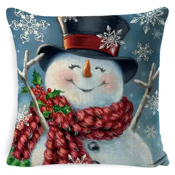 2020 Kalėdų Vyras Sniego Spausdinti Pagalvę Padengti Namų Dekoro Priedai Miegamasis Pagalvėlė Padengti Kerst Decoratie