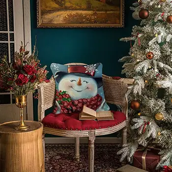 2020 Kalėdų Vyras Sniego Spausdinti Pagalvę Padengti Namų Dekoro Priedai Miegamasis Pagalvėlė Padengti Kerst Decoratie