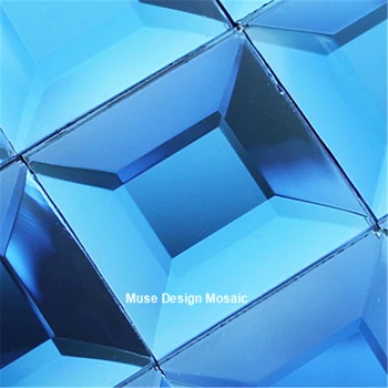 Besiūliai Mėlyna 5 beveled kraštai Diamond Veidrodis, Stiklo Mozaikos Plytelės salone Ekranas kabineto 