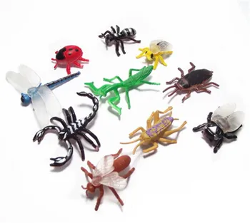 10vnt Modeliavimas Vabzdžių, Gyvūnų Modelio, Žaislai Veiksmų Skaičiai Dragonfly Vabalas Žiogas Mini Gyvūnų Statulėlės, Švietimo Žaislas NAUJAS