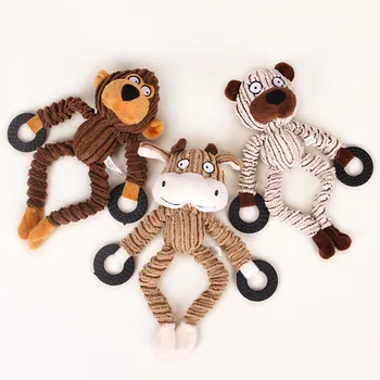 1Pc Šunys Pliušinis Žaislas Minkštas Žaislas Mažai Beždžionių, Interaktyvios Girgždėti Mažylis Pliušinis Žaislas Pliušinis Šuniukas Pliušinis Garso Avis, Beždžionė Karvė Kvailas, Pet