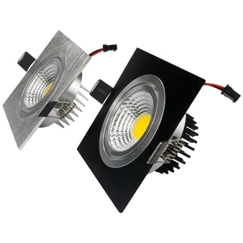 Įleidžiamas Kvadratinis Pritemdomi LED Šviestuvai 15W10W7W COB LED Lubų šviestuvas AC85-265V Šiltai/Šaltai Balta LED Apšvietimas Patalpų Apšvietimas