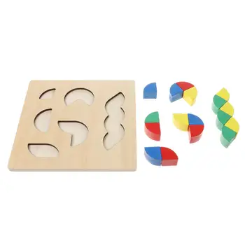 18 Vnt./rinkinys Vaikams, Mediniai Galvosūkiai Montessori Žaislai Spalvų Pažinimo Įdomus Švietimo Mokymo priemonių Geometrinės Formos Atitikimo Žaislai