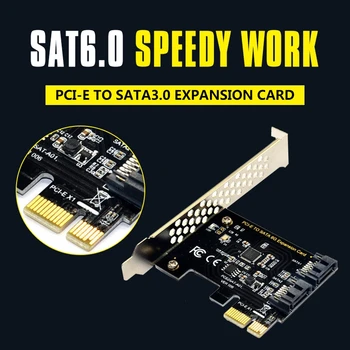 PCI Express, SATA 3 Valdiklio plokštė, 2 Port PCIe SATA III 6GB/s Vidinis Adapteris Keitiklis skirtas Staliniams PC Support SSD ir HDD protas