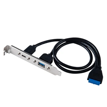 PCI PCIL su USB 3.0 USB3.1 Tipas-C Plėtra Laikiklis 20Pin Panel Mount Kabelis