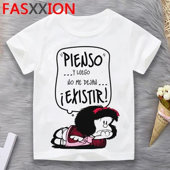 Mafalda kūdikių, paauglių drabužių mielas alt grafinis juokinga abbigliamento bambina marškinėliai