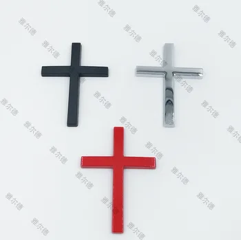 3D Metalo Krikščionių Kryžius Lipdukas Pusėje Įstaigos Logotipas Ženklelis Decal Lipdukai Automobilio Pusės Sparnas Galinis Kamieno langą lipdukai Priedai