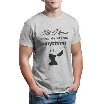 Socrates juokinga citata T-Shirt Essentials Medvilnės didmeninės Drabužių Kawaii Retro T-shirt 12538