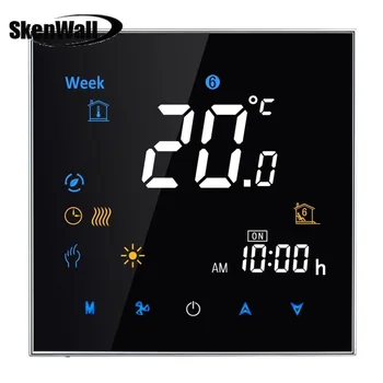 16A Apkrovos Elektroninių Šildymo Tipas LCD Skaitmeninis Šildymo Kambario Termostatas Smart Touch Jungiklis , Ekranas Temperatūra / Savaitę / Šilumos