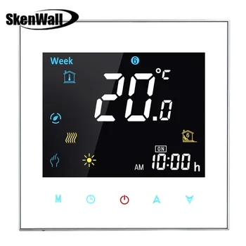 16A Apkrovos Elektroninių Šildymo Tipas LCD Skaitmeninis Šildymo Kambario Termostatas Smart Touch Jungiklis , Ekranas Temperatūra / Savaitę / Šilumos