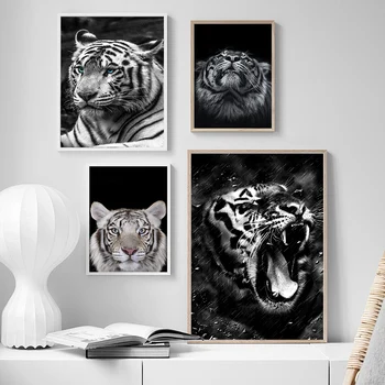 Namų Dekoro Tapybos Sienos Menas Drobė Spausdinti Laukinių Gyvūnų Afrikos Tigras Nuotraukas Modulinės Modernus Nordic Stiliaus Plakatą Už Kambarį