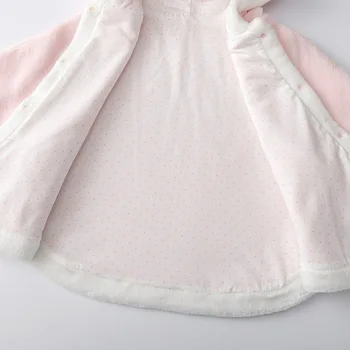 IYEAL Bamblys Baby Vaikų Mergaičių Vilnos Šiltas Apsiaustas Medvilnės ilgomis Rankovėmis Kišenėje Striukė Kailio Vaikams Žiemos viršutinių drabužių siuvimas