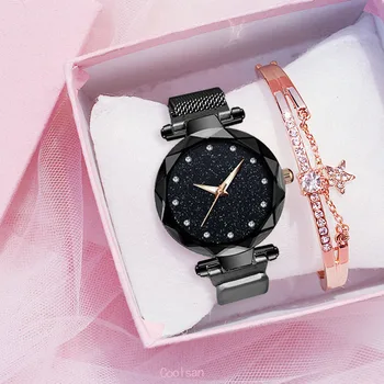 2020 Prabangus Diamond Moterų Laikrodžiai moterims Magnetinio Žvaigždėtas Dangus Laikrodis Moterų Kvarco Riešo Žiūrėti relogio feminino zegarek damski