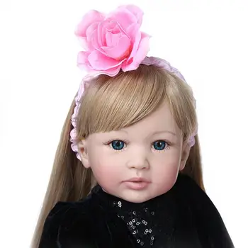NPK 60CM Modeliavimas Visą Silikono Lėlės Reborn ilgaplaukis Bjd Princesė Lėlės Komfortą Žaislai Mergaitėms Bebes Atgimsta