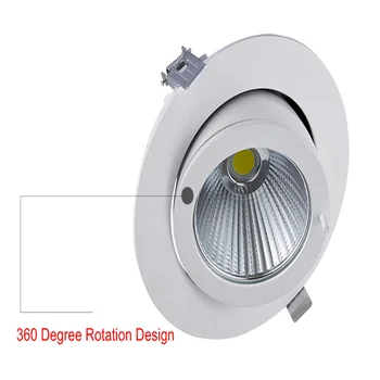 10W 15W 25W 30W 360 Laipsnių Sukimosi LED spot downlight lubų žemyn šviesos pasukti LED kamieno šviesos AC85-265