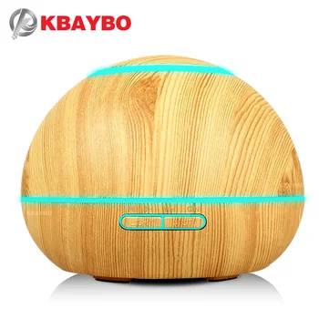 300ml aromato eterinis aliejus difuzoriaus ultragarsinis oro drėkintuvas su medienos tekstūros 7 LED žibintai, pakeisti spalvą