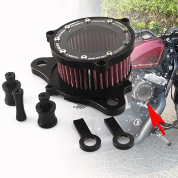 Juoda Užsakymą Grubus Amatų Išvalyti Oro filtrą + Įsiurbimo Filtro Sistema Harley Sportster XL883 1200 2004-Nemokamas Pristatymas