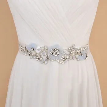 ZMS419-B Vestuvių Diržas Nuotakos Suknelė Moterų kalnų krištolas Diržas Moterų Platus Diržas Papuoštas Diržai Suknelės Bule Gėlių Diržai