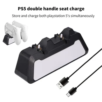 Dual Greitas Įkroviklis PS5 Belaidis Valdiklis USB 3.1 Tipas-C Įkrovimo lizdą Doko Stotis Sony PlayStation5 Kreiptuką Gamepad
