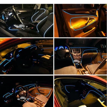 Automobilio LED Interjero apšvietimo Dekoro Atmosfera Optinio Pluošto Lemputė, Durų Lemputė Automobilių reikmenys Audi A1 A3 A4 A5 Q7 A6 C5 C6