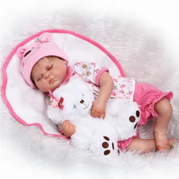 20inch 50cm Rankų darbo Tikroviška atgimsta Silikono kūdikių lėlės Vinilo Atgimsta miega kartu mielas audinys kūno žavinga brinquedos