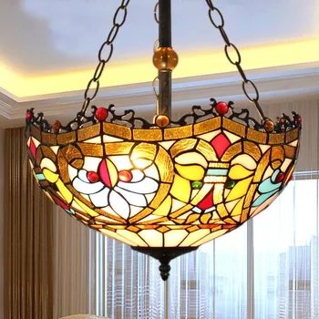 Tiffany Baroko retro tamsintas stiklas, pakabukas šviesos restoranas miegamasis, svetainė, koridorius, veranda kabinti šviesos lempos
