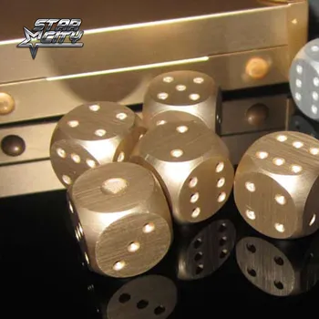 16MM Aliuminio Lydinio Kauliukų Rinkinys, Sidabro/Aukso Kietas Domino Geriamojo Lošimo Kauliukai Metalo Atveju Pokerio Aksesuaras Unikali Dovana